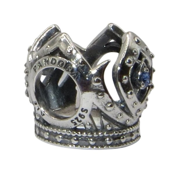 Pandora Disney Frozen Elsa's Crown Blue CZ & SS .925 Charm 791588CZB - Picture 2 of 6